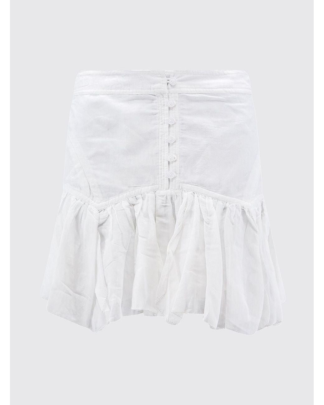 Isabel Marant White Daneen High-Waisted Cotton A-Line Mini Skirt