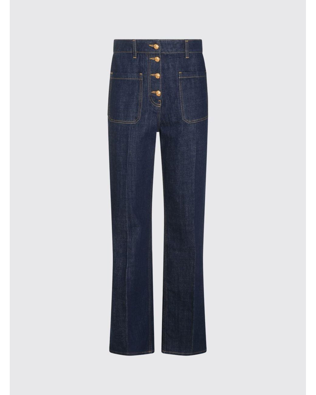 Valentino Garavani Blue High-Waisted Straight-Leg Jeans