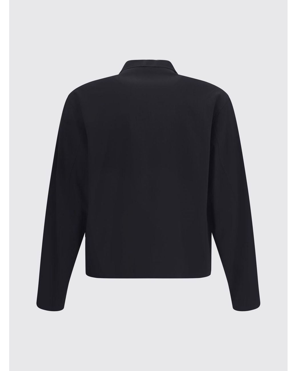 Our Legacy Black Pure Wool Shirt Jacket With Classic Collar And Zip for men