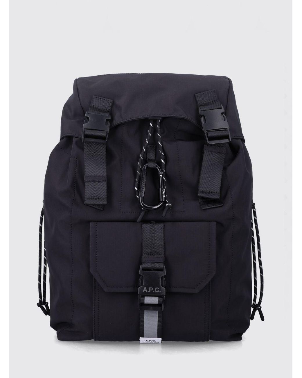 A.P.C. Blue Trek Nylon Backpack With Padded Straps And Flap Closure for men