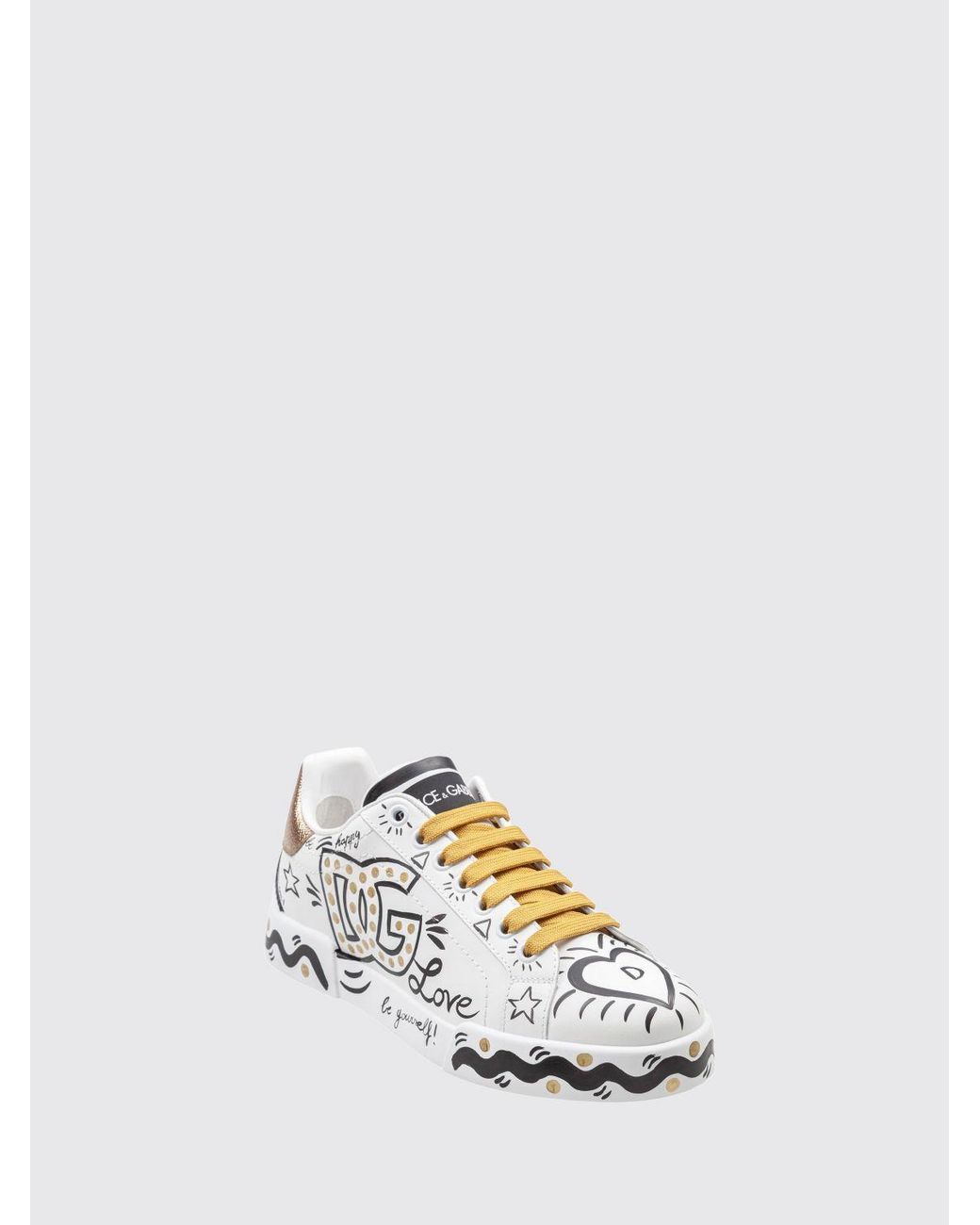 Dolce & Gabbana White Dolce &Amp Gabbana Portofino Low-Top Sneakers