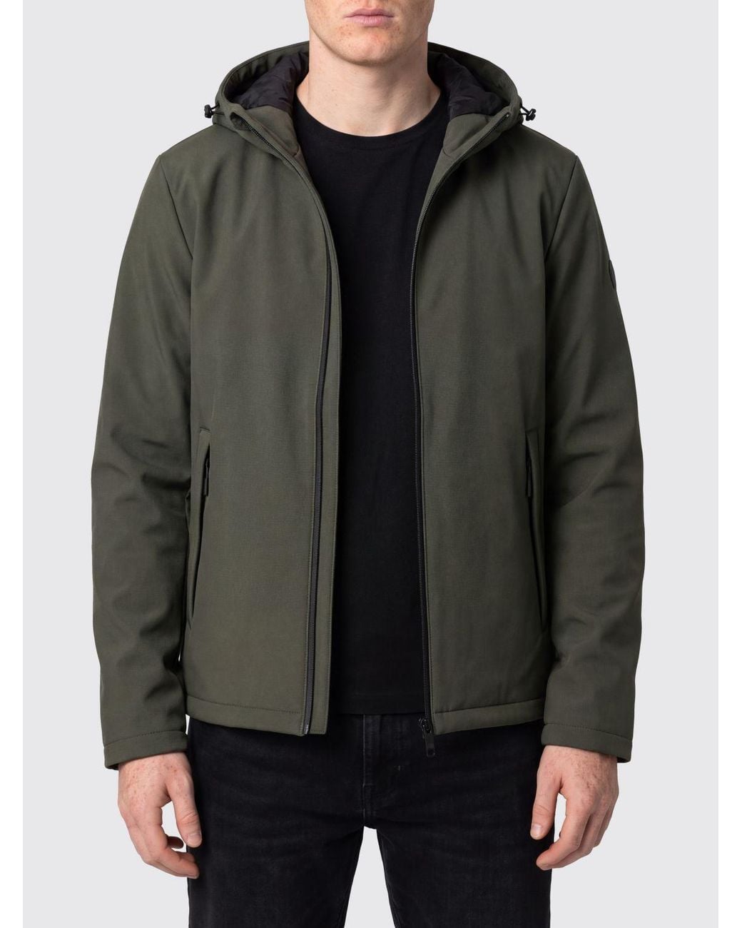 People Of Shibuya Black Padded Hooded Windbreaker Jacket With Zip Pockets for men