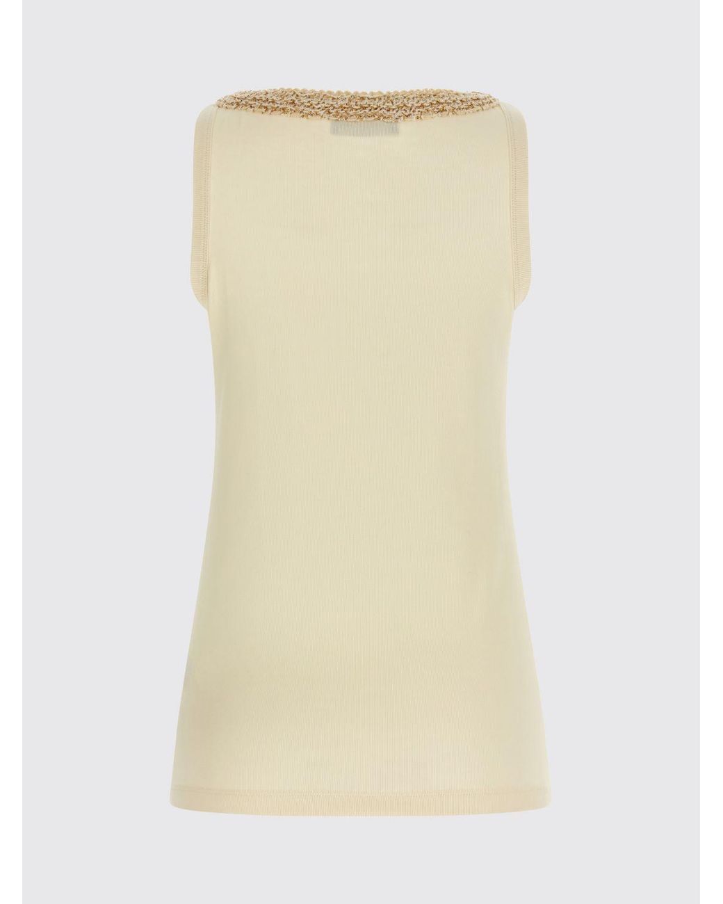 Fabiana Filippi White Cotton Top With Beads