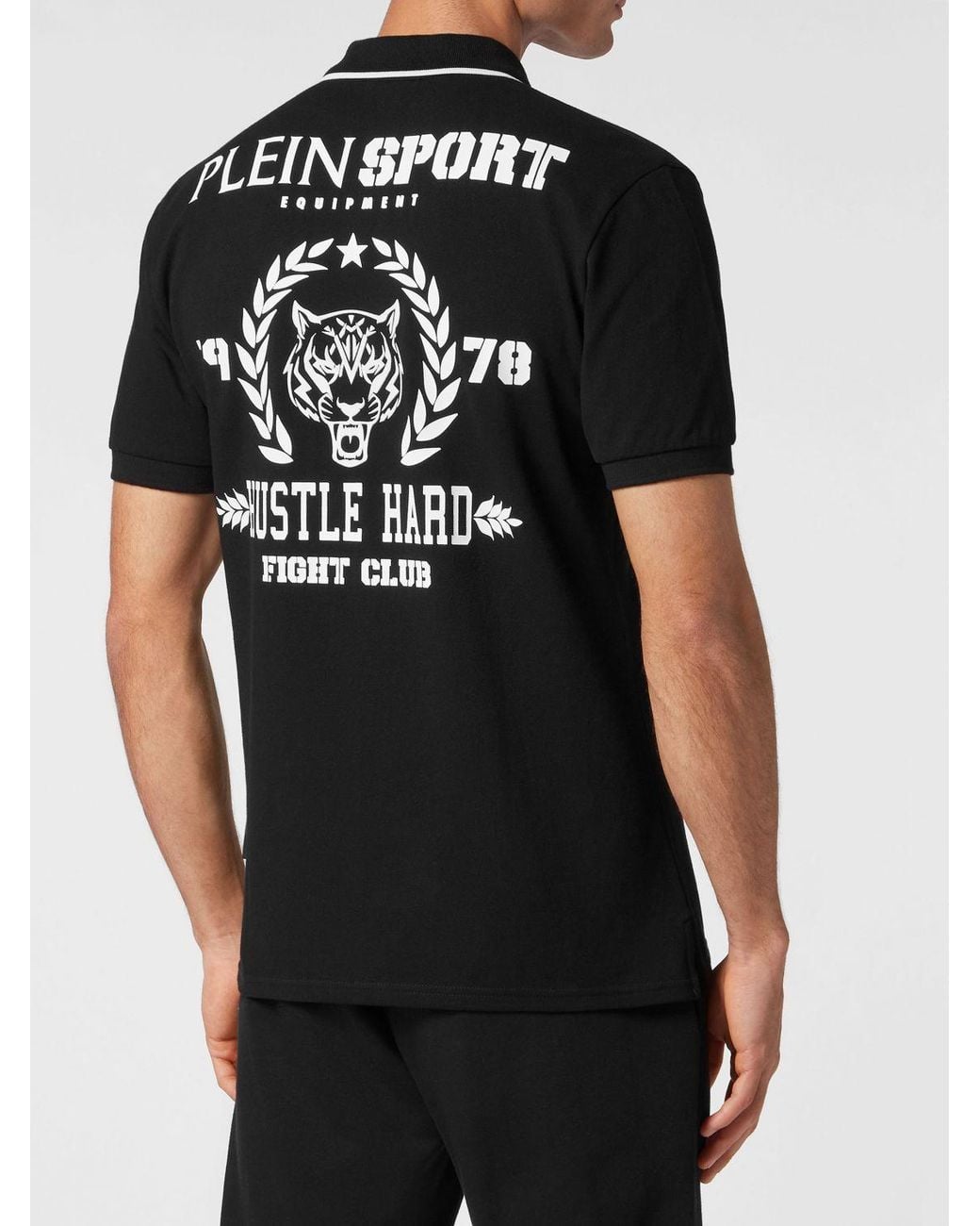 Philipp Plein Black Short-Sleeve Jersey Polo Shirt With Classic Collar And Logo for men