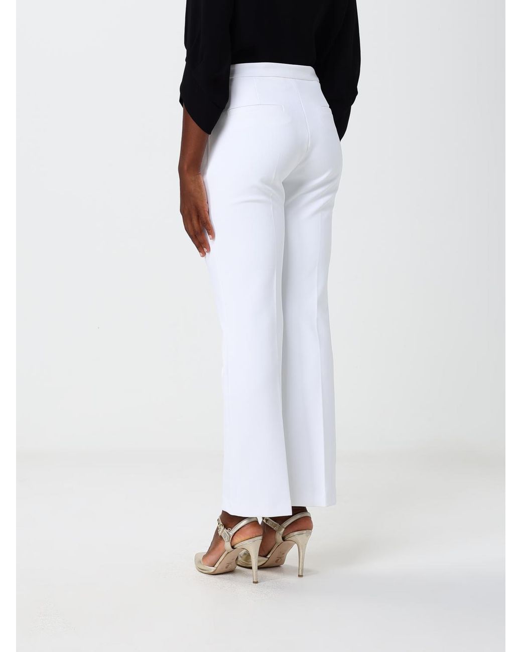 Elisabetta Franchi Black Slim-Fit Cropped Crêpe Trousers