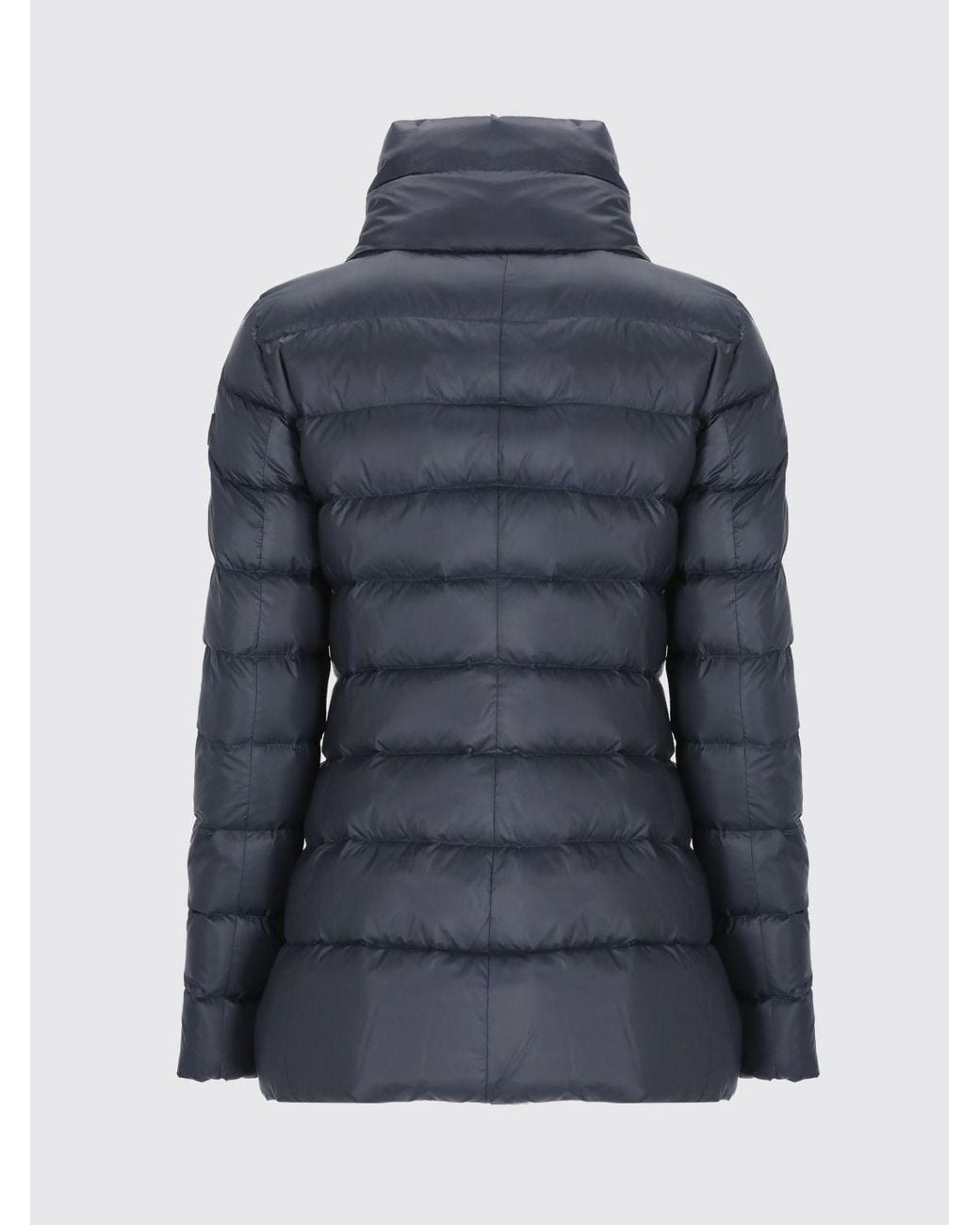 Peuterey Blue Flagstaff Quilted Water-Repellent Short Puffer Jacket With High Neck