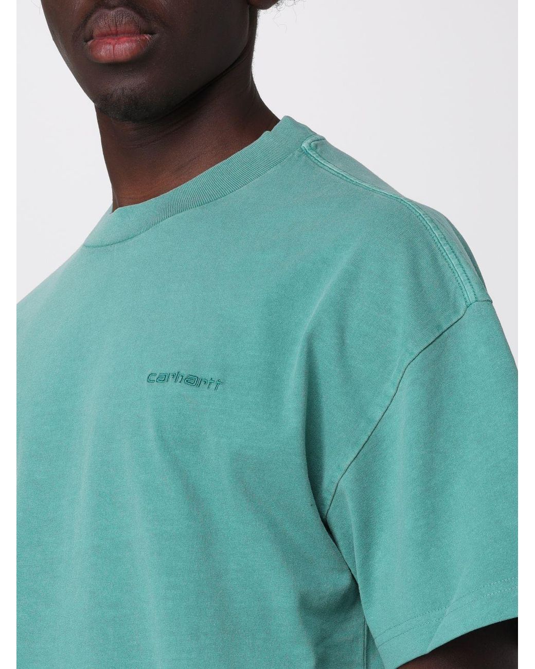 Carhartt Blue Cotton T-Shirt for men