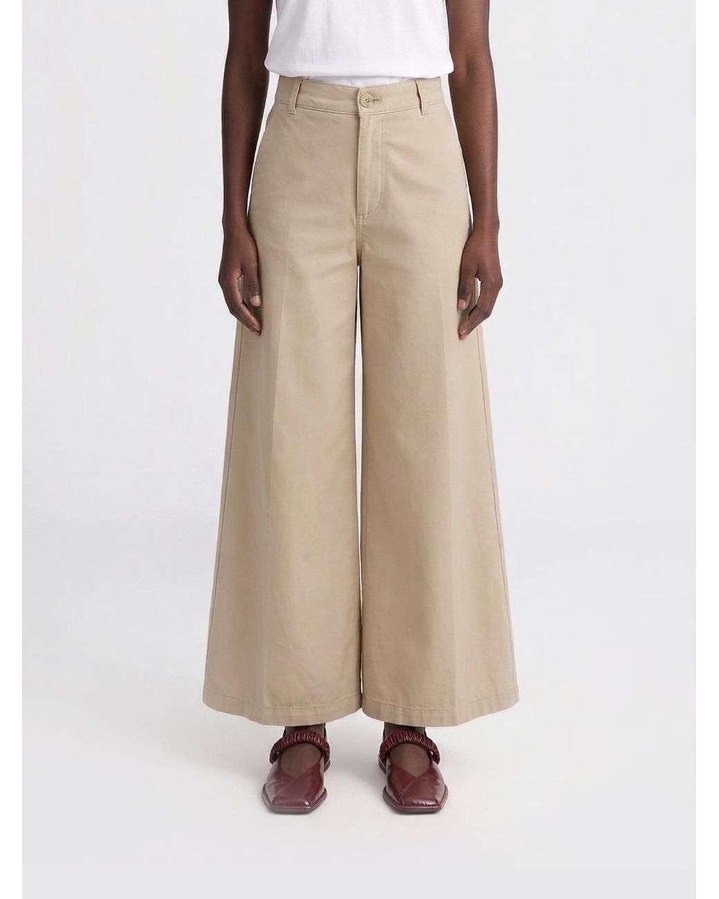 Polo Ralph Lauren Natural Cotton Wide Leg Trousers