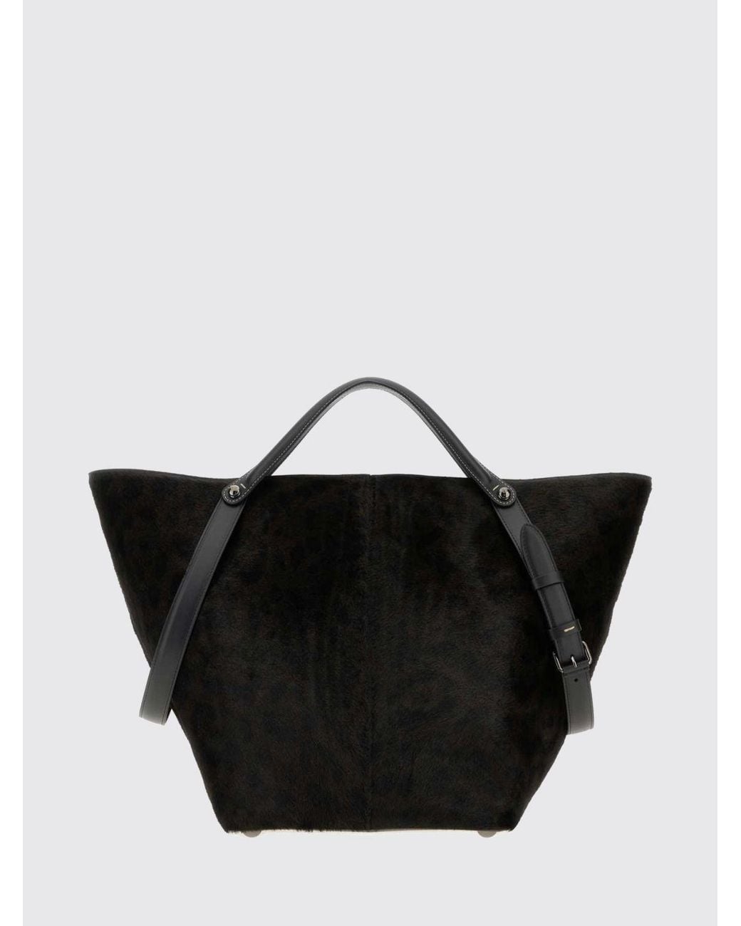 Maison Margiela Black Dress-Age Pony Hair Handbag With Double Handle