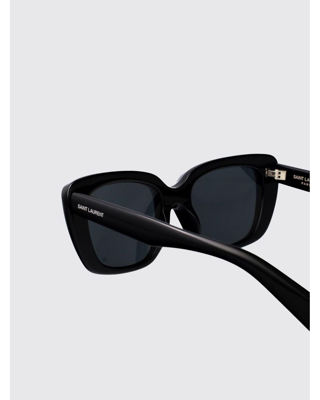Saint Laurent Black Cat-Eye Recycled Acetate Sunglasses With Logo