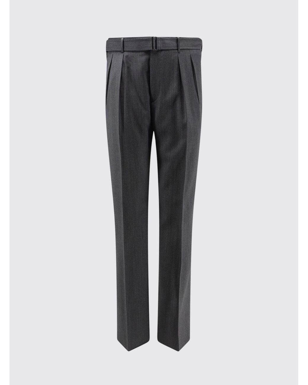 Tagliatore Gray Pleated Virgin Wool Tailored Trousers With Mid-Rise Waist for men