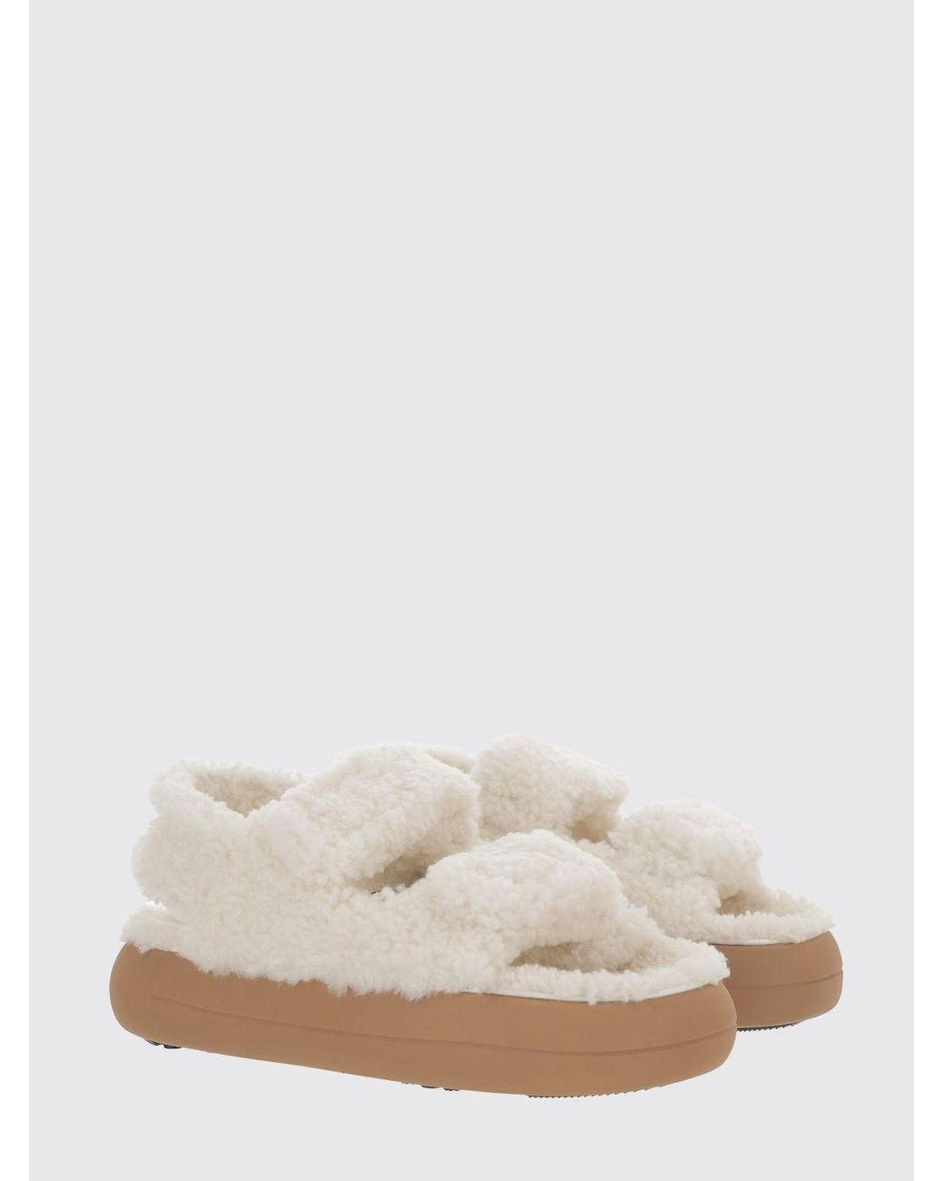 Moon Boot White Shearling Sandal