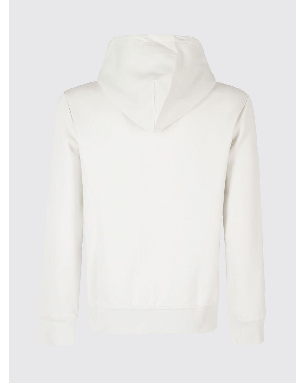 Polo Ralph Lauren White Cotton Blend Zip-Up Hoodie With Embroidered Pony Logo for men