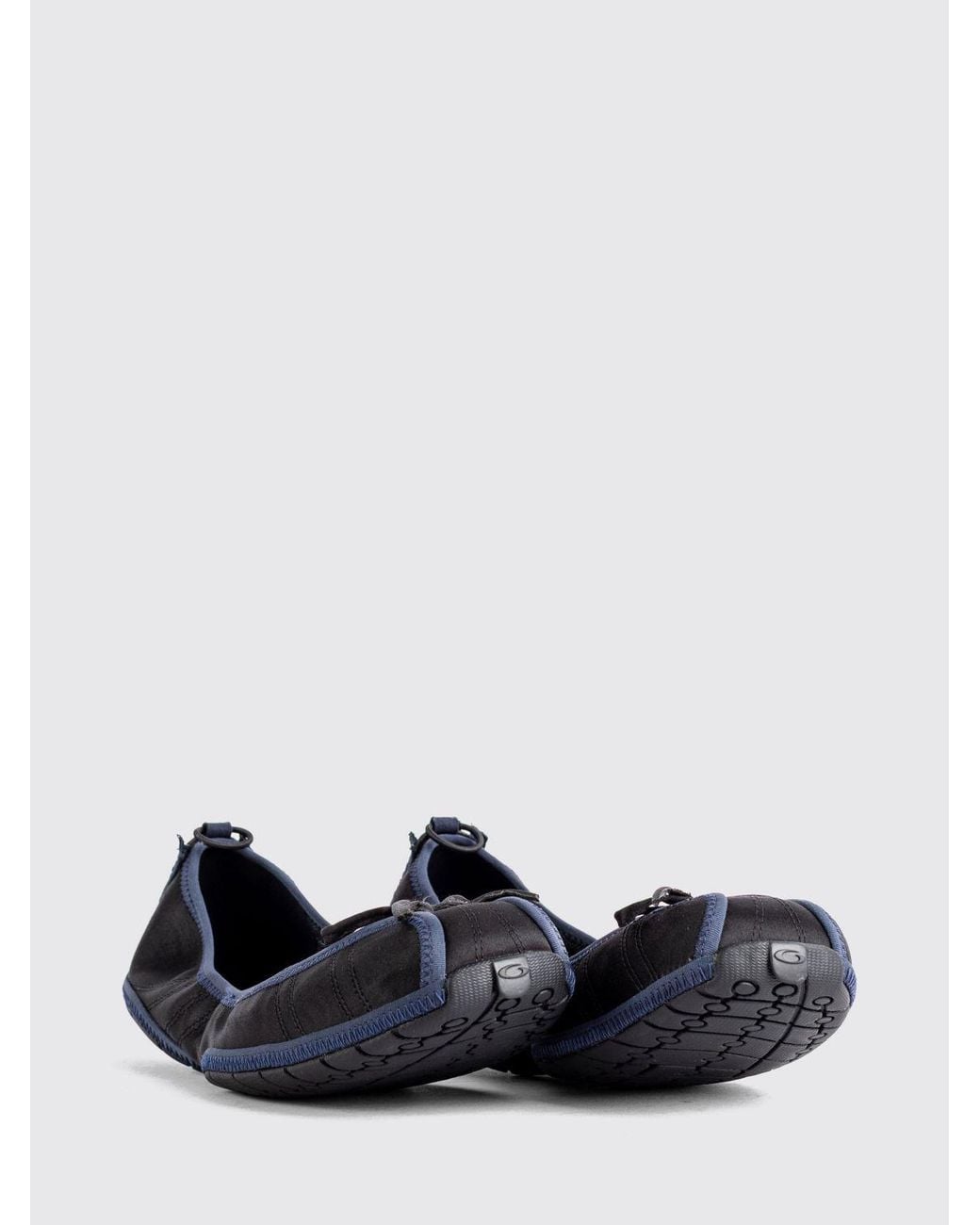 Balenciaga Blue Polyester Ballerina Flats With Decorative Bow And Round Toe