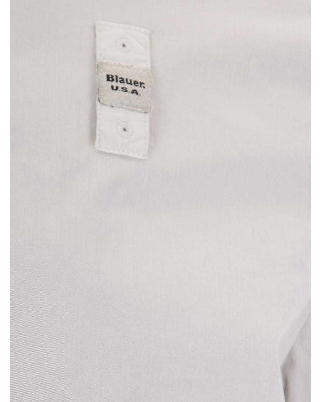 Blauer White Cotton Bomber Jacket With Zip for men