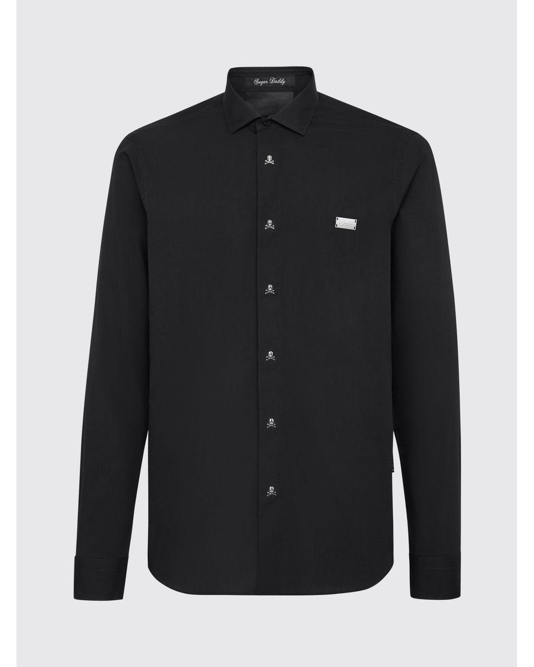 Philipp Plein Black Classic Cotton Poplin Shirt for men