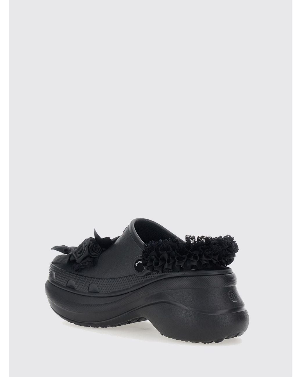 Balenciaga Black X Crocs Jibbitz Eva Mules With Platform And Decorative Studs