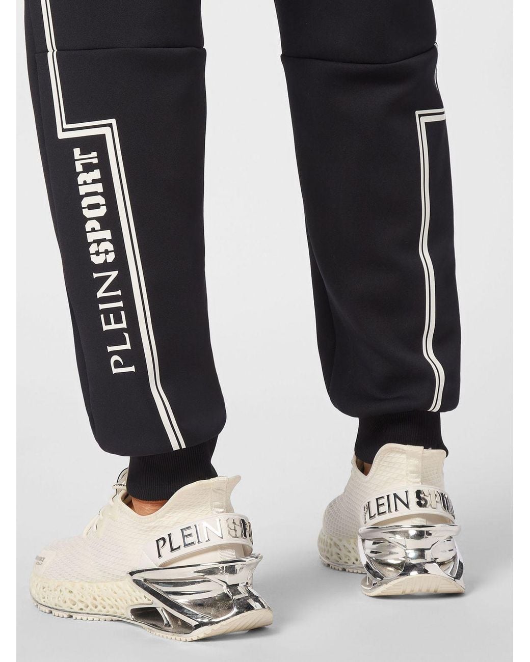 Philipp Plein Black Slim Fit Jersey Jogging Trousers With Drawstring And Logo for men