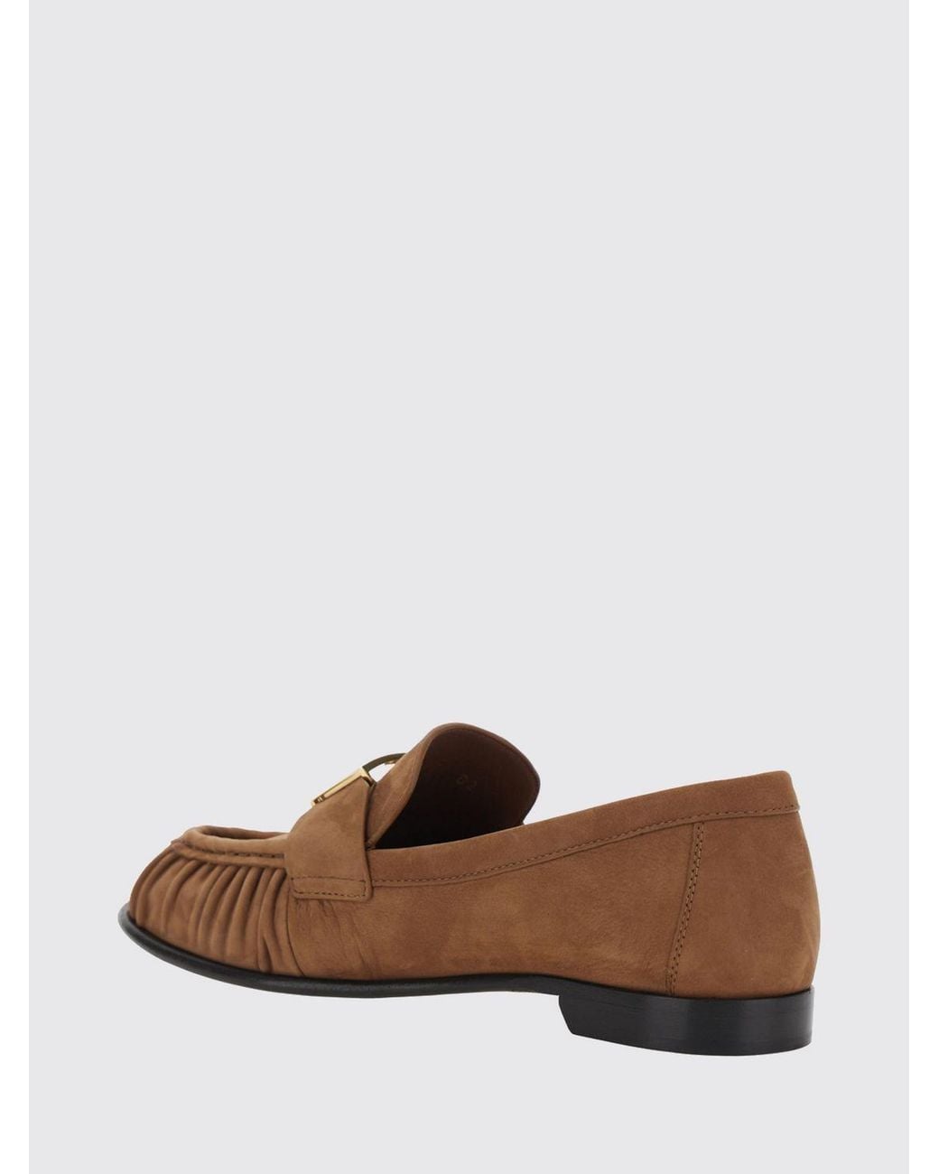 Fendi Brown Baguette Leather Penny Loafers With Ff Monogram Buckle