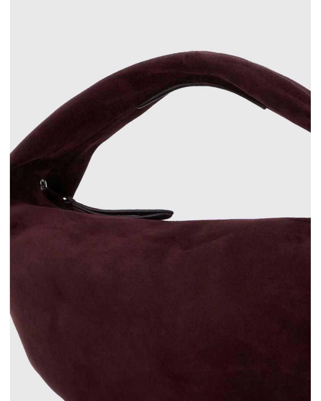 Khaite Purple Olivia Suede Handbag With A Rounded Hobo Shape