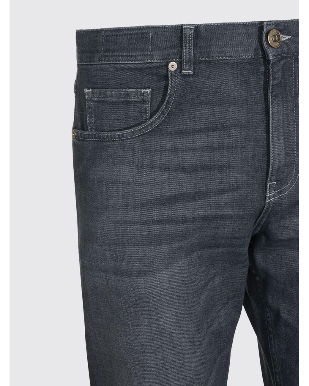 Eleventy Blue Slim Fit Five-Pocket Cotton Denim Jeans for men