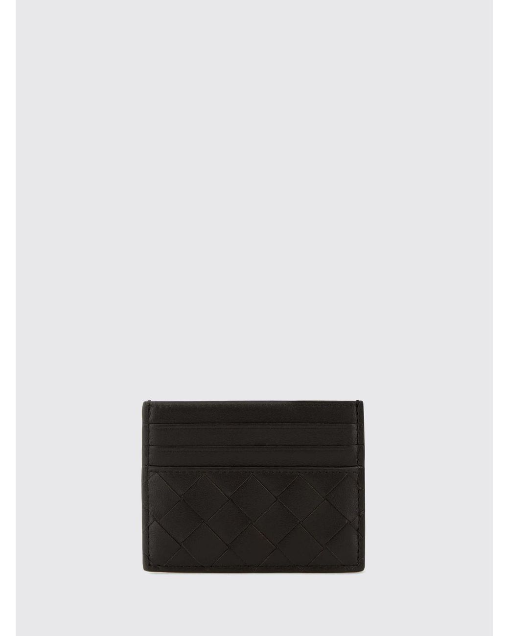 Bottega Veneta White Flat Woven Nappa Calfskin Card Holder With 7 Slots