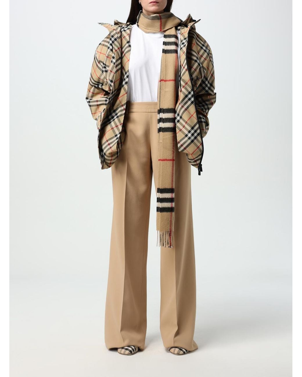 Burberry Natural Vintage Check Cashmere Scarf