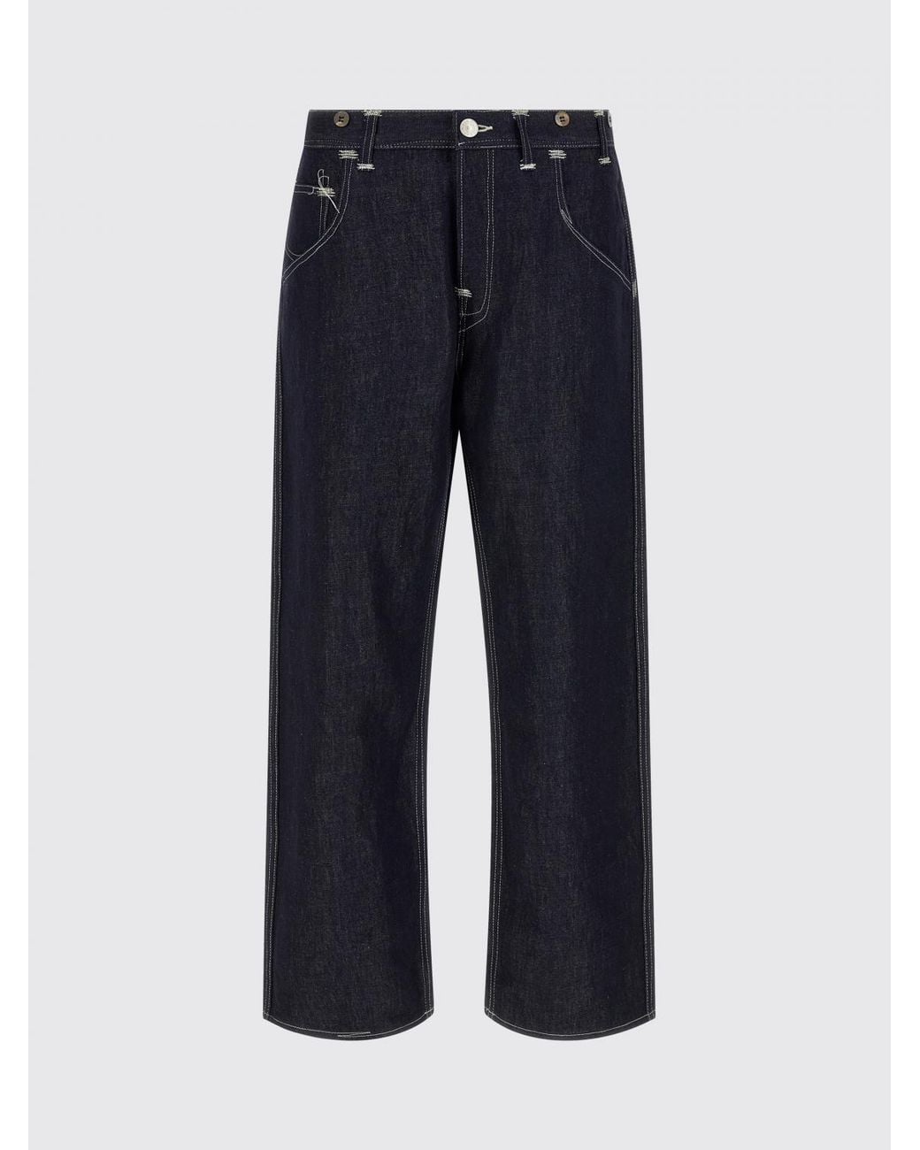 Levi's Blue Straight Fit Cotton And Linen Denim Jeans for men