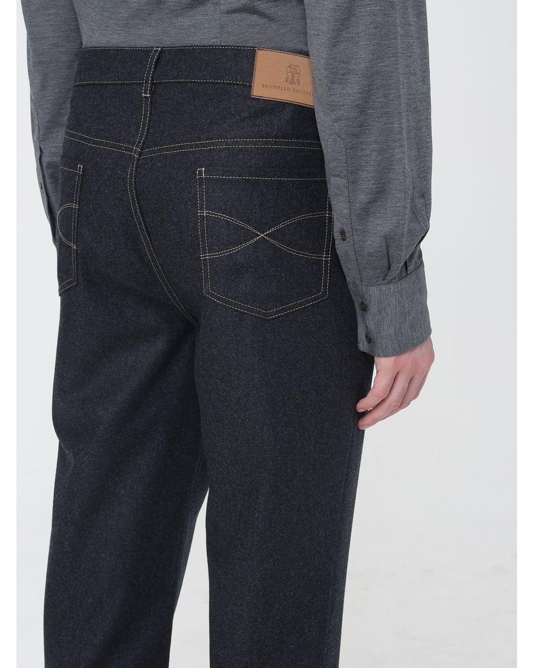 Brunello Cucinelli Blue Five-Pocket Straight-Leg Trousers Crafted for men