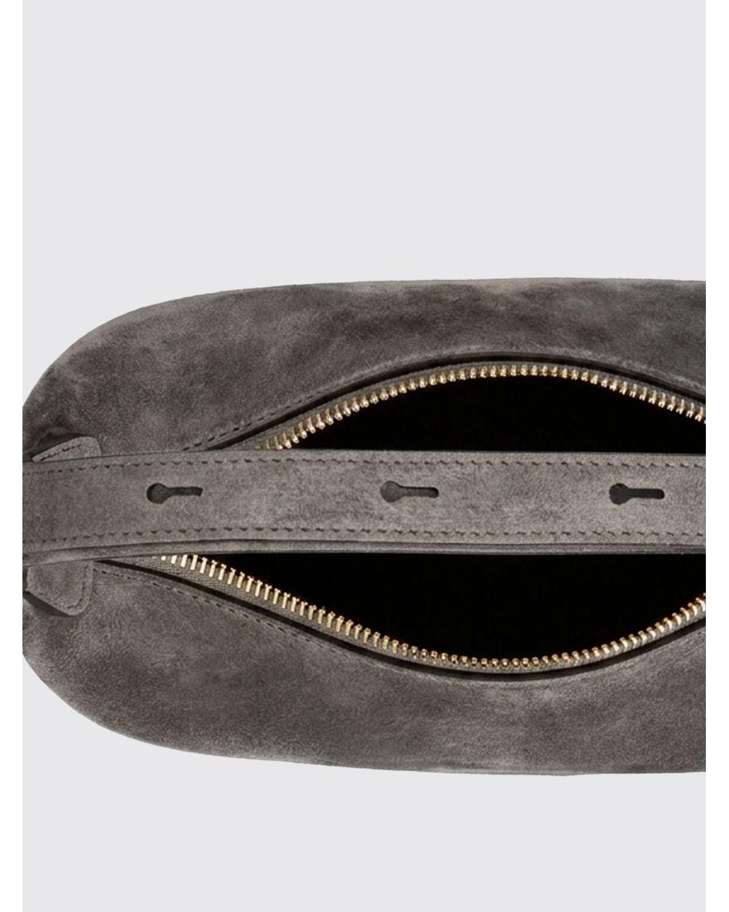 Tod's Gray Metal Dots Suede Calfskin Shoulder Bag With Adjustable Handle