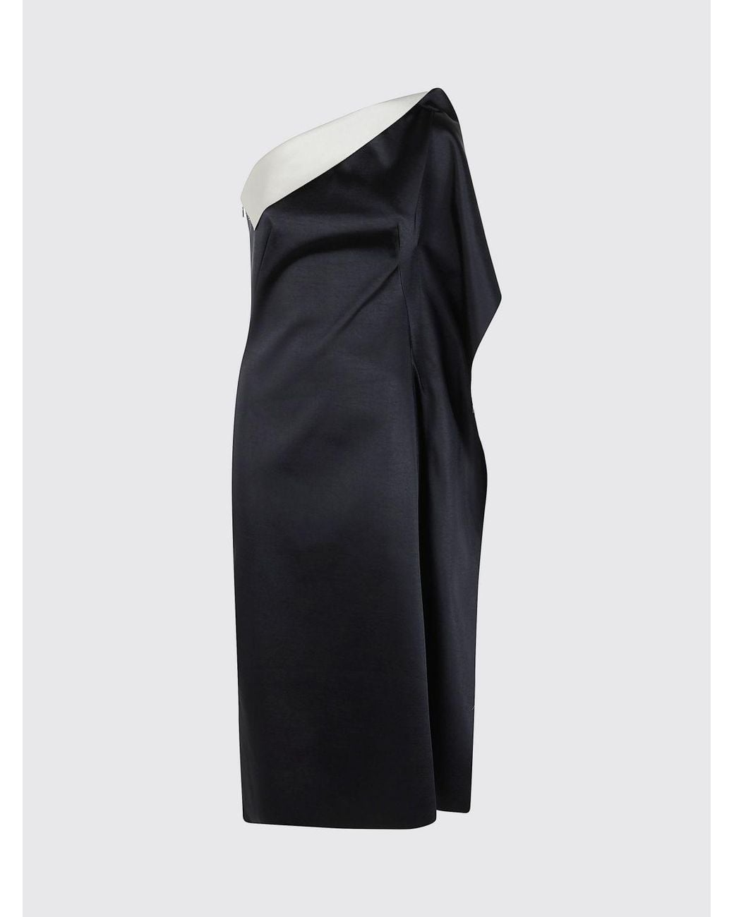 Rohe Blue One-Shoulder Asymmetrical Midi Evening Dress