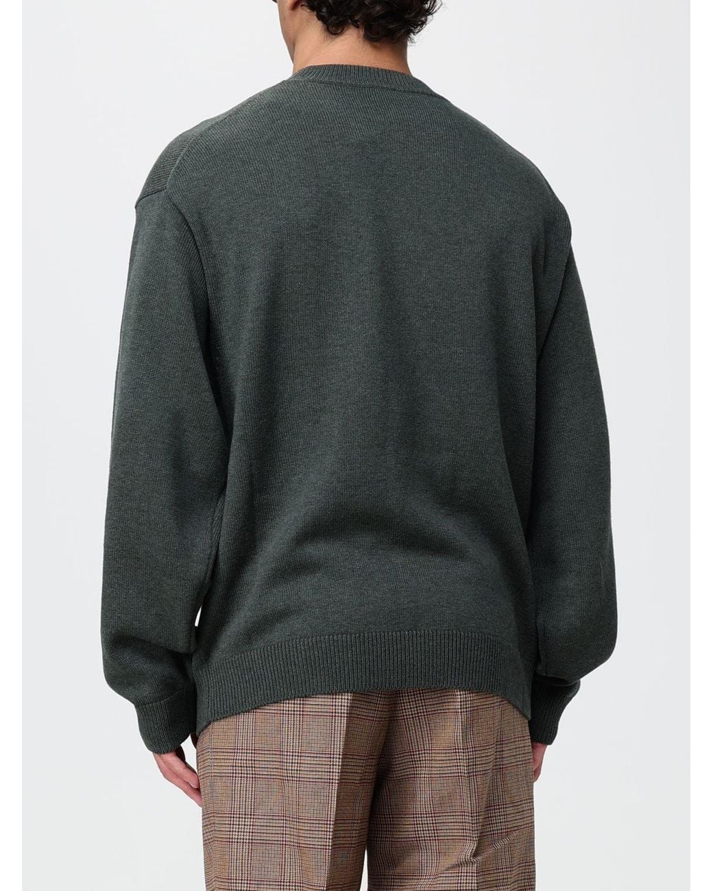KENZO Gray Fauna Print Cotton Crewneck Jumper With Dropped Shoulders for men