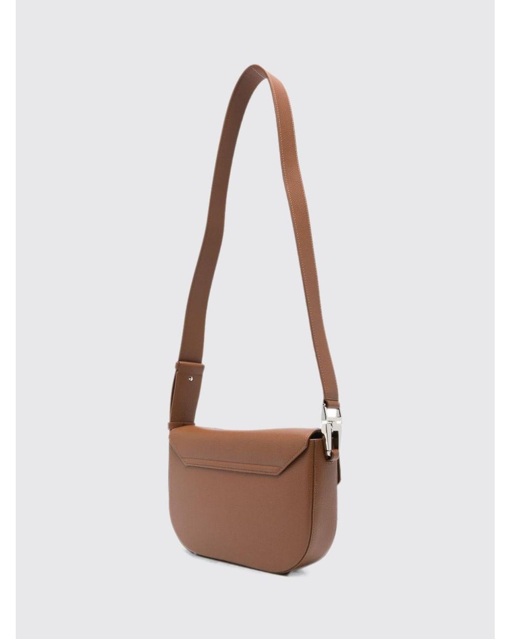 Emporio Armani White 1981 Small Bovine Leather Crossbody Bag With Flap Closure