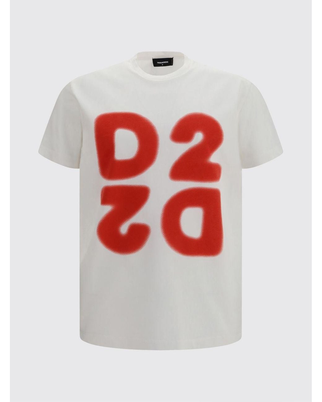 DSquared² White Slim Fit Short-Sleeved Cotton T-Shirt With Printed Logo for men