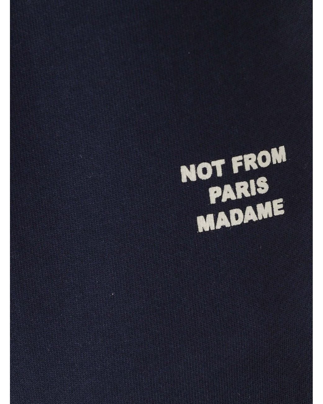 Drole de Monsieur Blue Stretch Cotton Jogging Pants With Logo for men