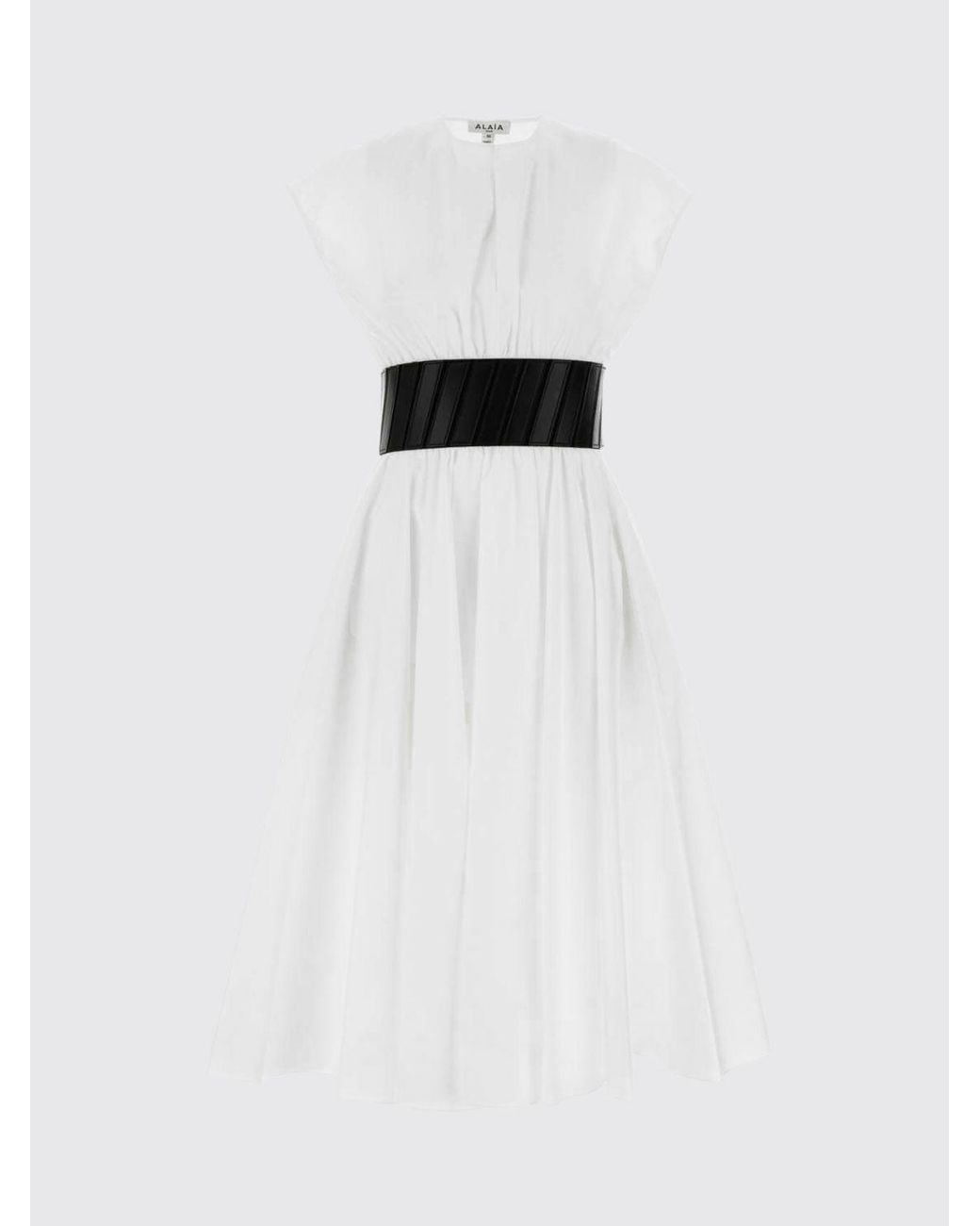 Alaïa White Cotton Midi Dress