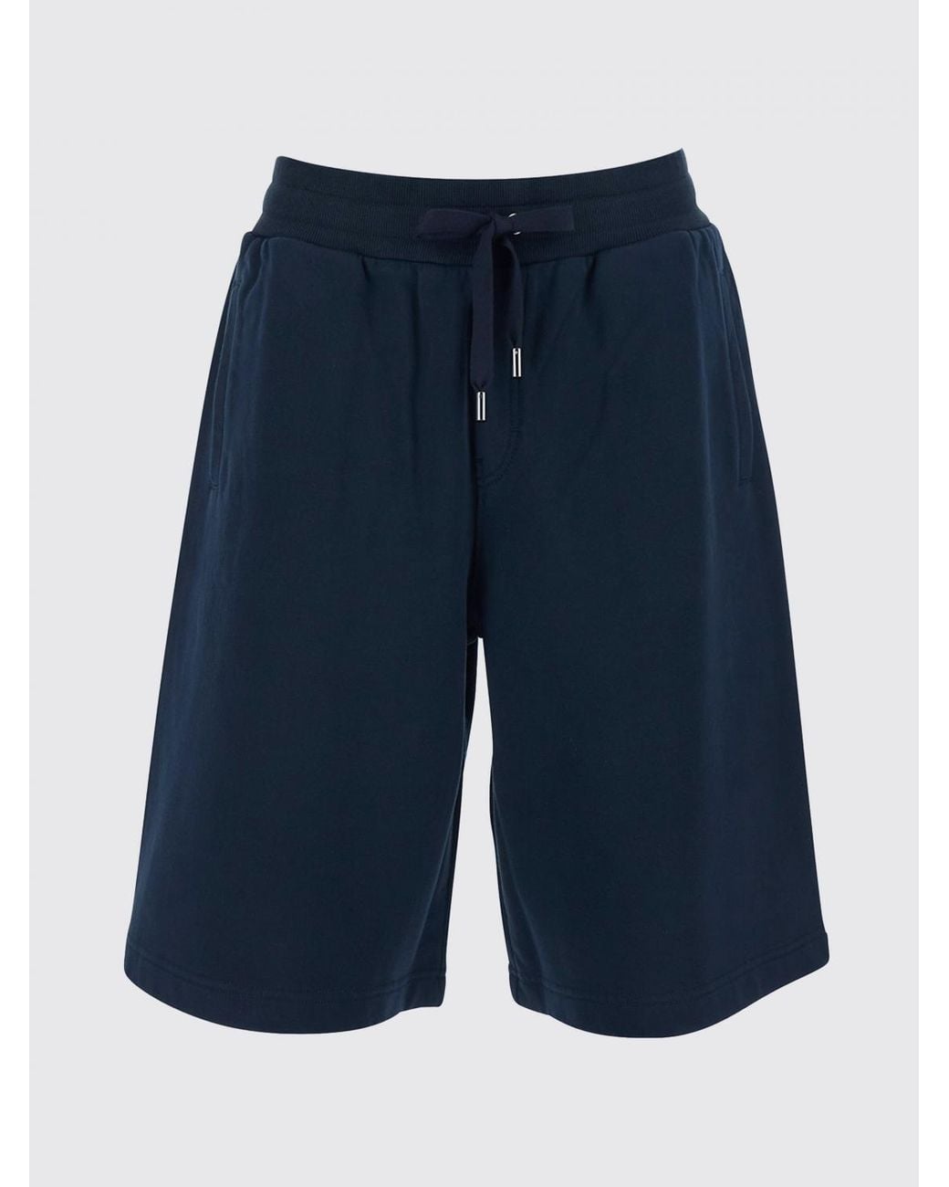 Dolce & Gabbana Blue Dolce &Amp Gabbana Cotton Jogging Shorts With Drawstring And Embroidered Logo for men