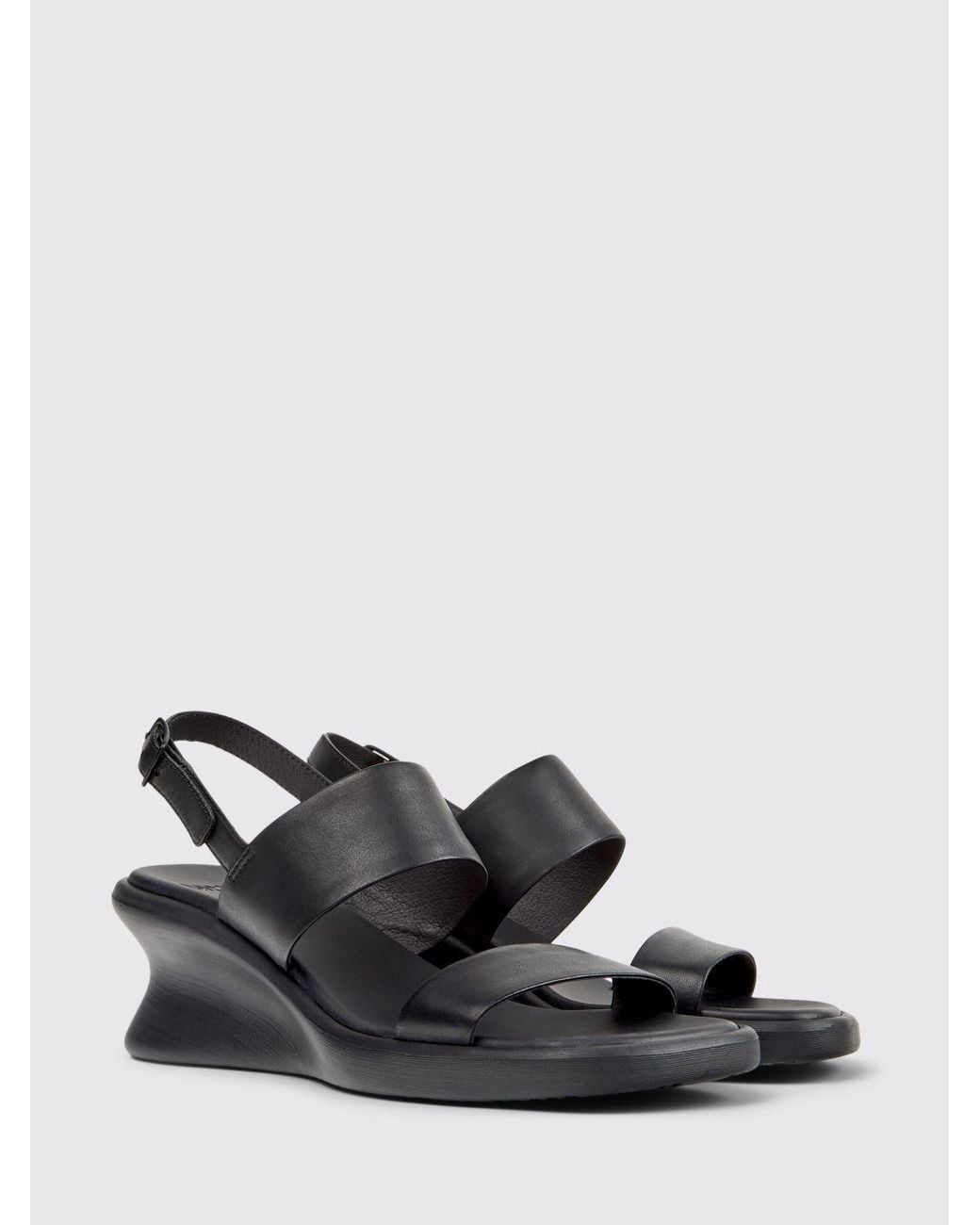 Camper White Louise Leather Wedge Sandal