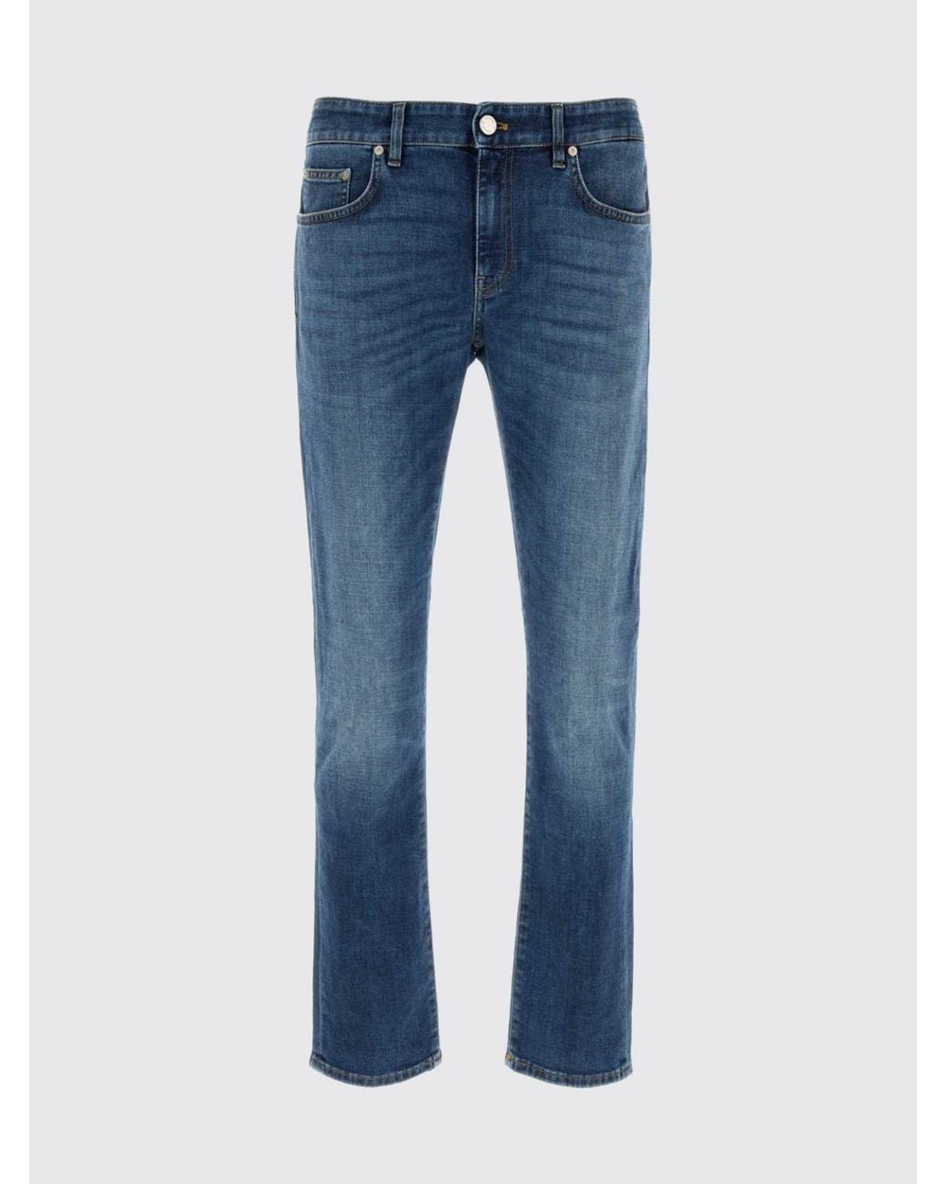 PT Torino Blue Five-Pocket Cotton Skinny Jeans With Button Fastening for men