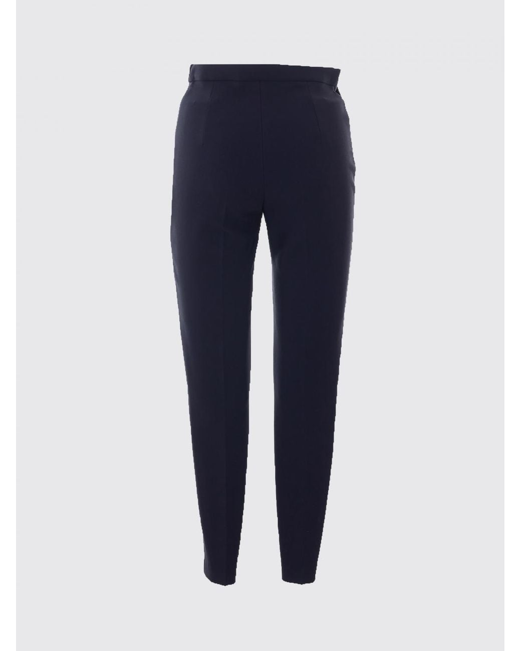 Elisabetta Franchi Blue High-Waisted Skinny Crêpe Trousers With Flap Pockets