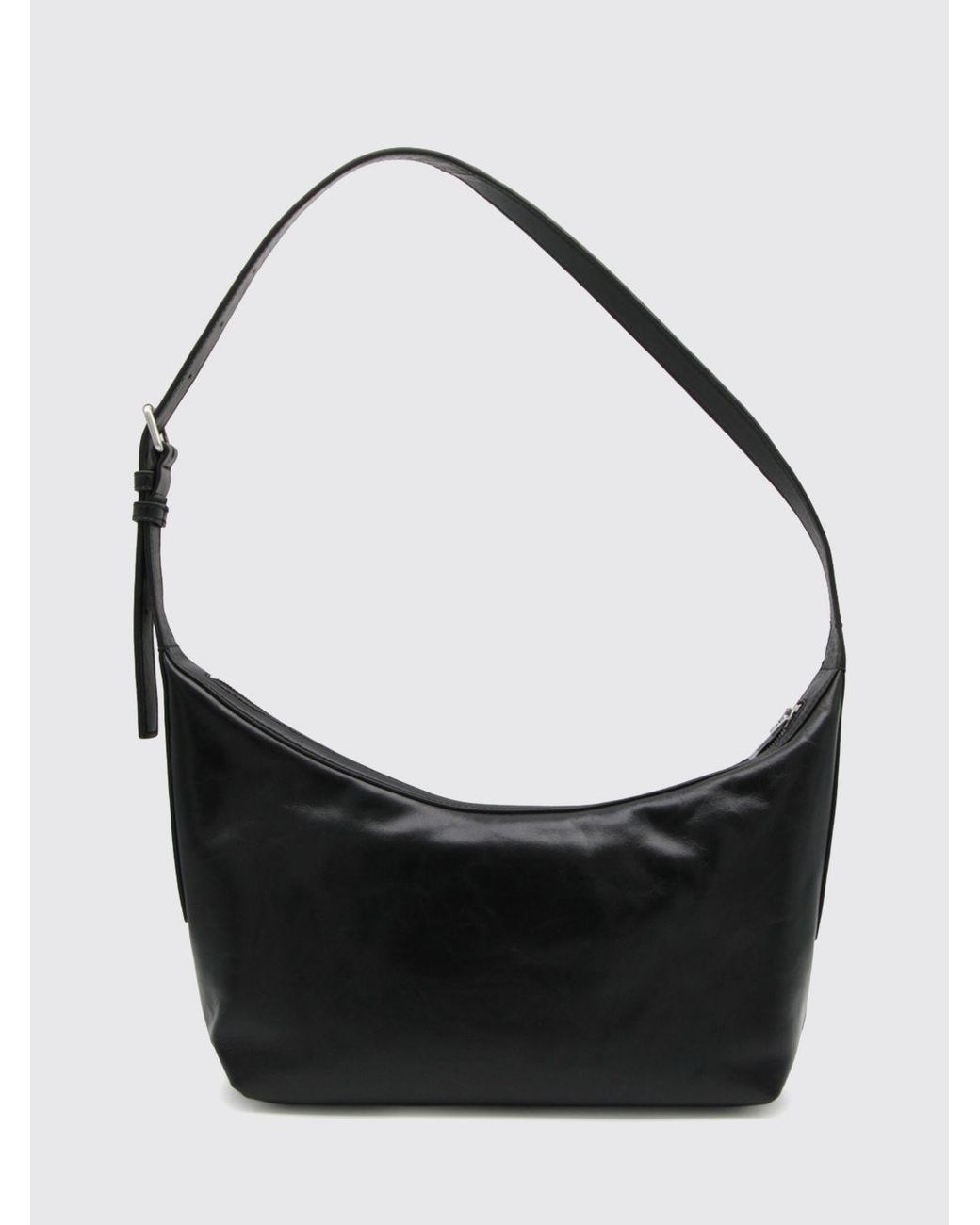 Alexander Wang Black Curved Leather Shoulder Bag With Adjustable Handle