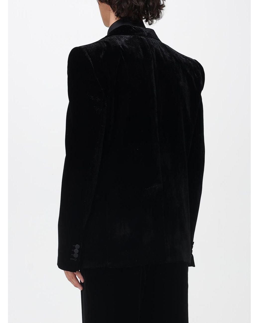 DSquared² Black Single-Breasted Velvet Blazer for men