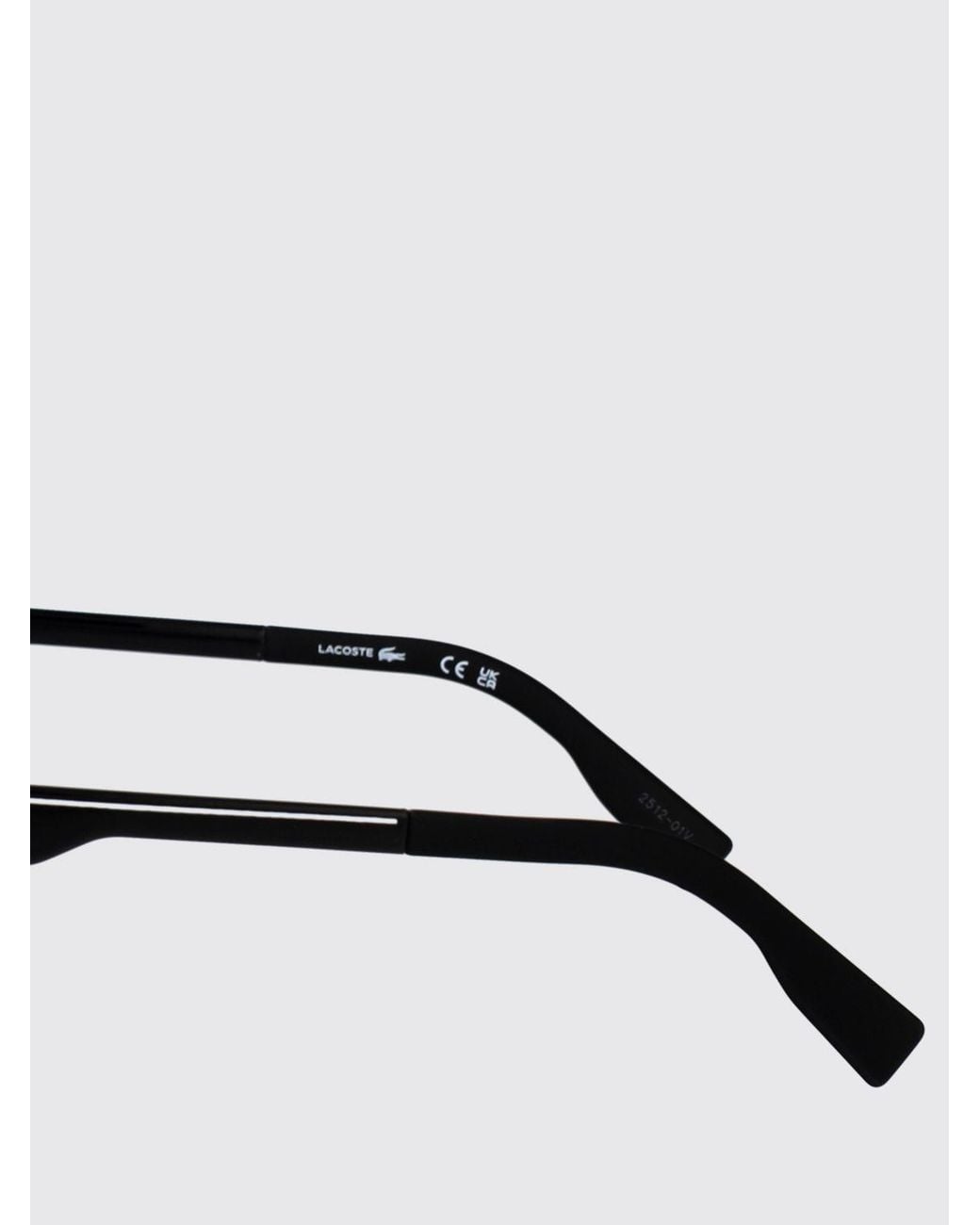 Lacoste White Tortoiseshell Acetate Aviator Sunglasses With Monogram Logo for men