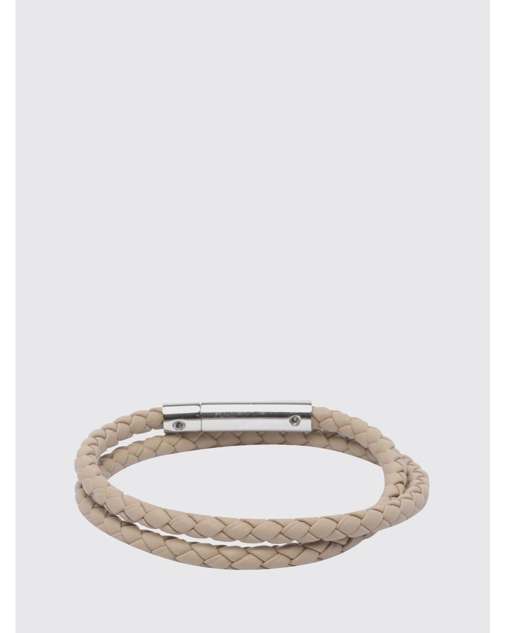 Tod's Natural Mycolors Braided Calfskin Bracelet With Engraved Logo for men