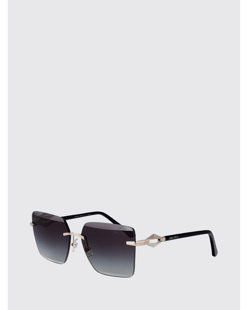 Jimmy Choo White Rectangular Cat-Eye Sunglasses