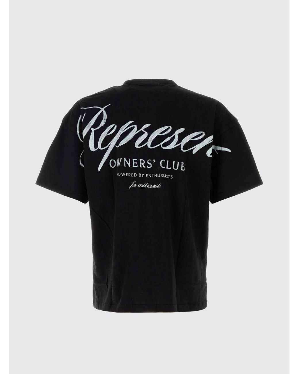 Represent Black Relaxed Fit Cotton T-Shirt With Back Logo for men