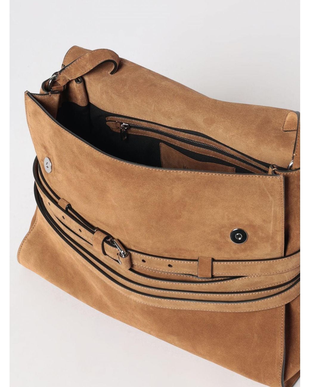 Moschino Couture Brown Tie Me Suede Bag
