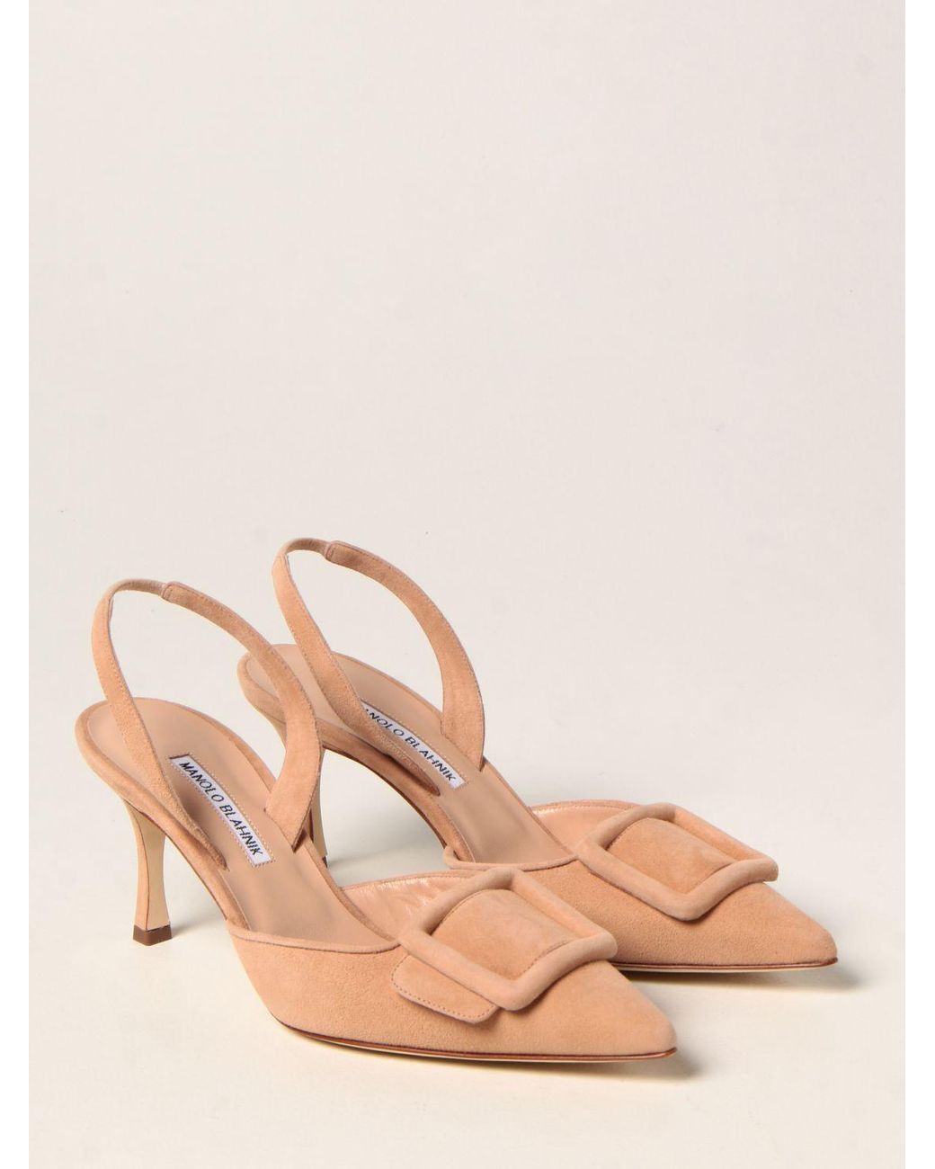 Manolo Blahnik Maysli Suede Slingbacks 