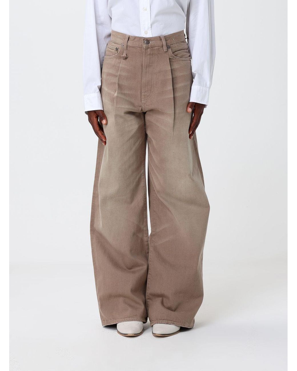 Jeans Wide-Leg De Denim R13 de color Natural