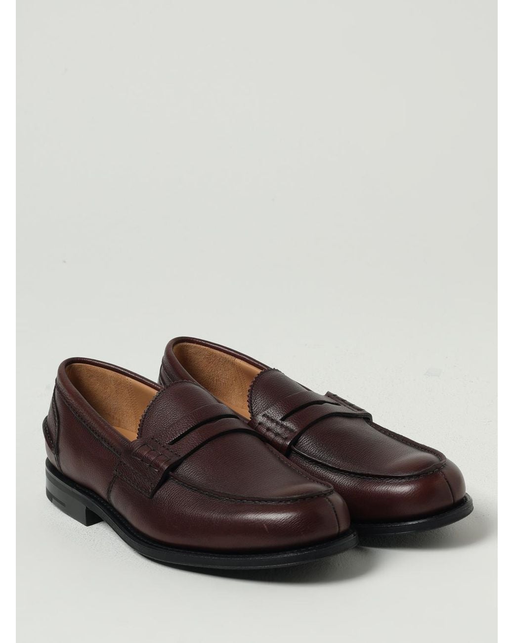 Church's Brown Leather Penny Loafers for men